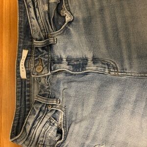 Eunina High Rise Blue Jeans with Contrast Stitching